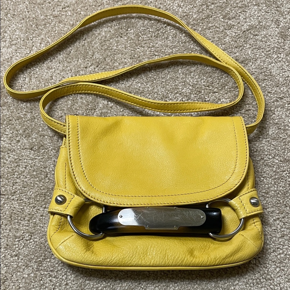 b. makowsky Yellow Leather Purse